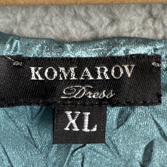 Komarov Midi Dress Hand Pleated Hand Printed  Body Conforming XL Quiet Luxury - Picture 7 of 9